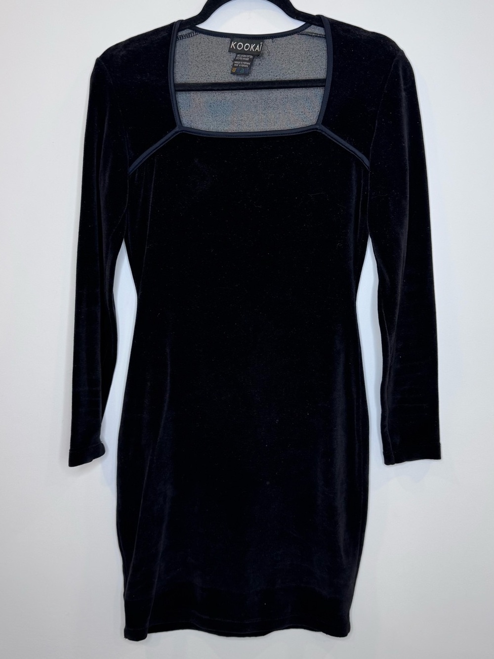 Vintage Kookai Black Velvet Mini Dress Whimsigoth 90s Gothic whimsigoth sz small - Picture 2 of 6
